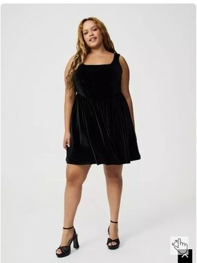 torrid Black Velvet Square-Neck Mini Dress (Plus Size)